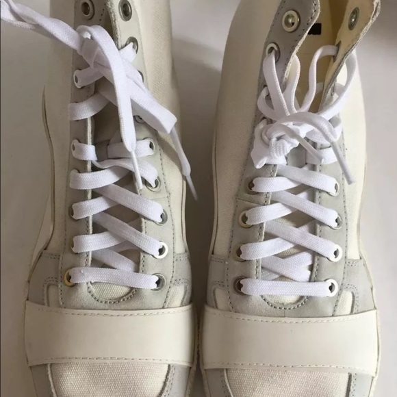 Puma McQ Serve Hi Top Sneakers White Whisper Canvas 9 Men Shoes Limited - Picture 2 of 7